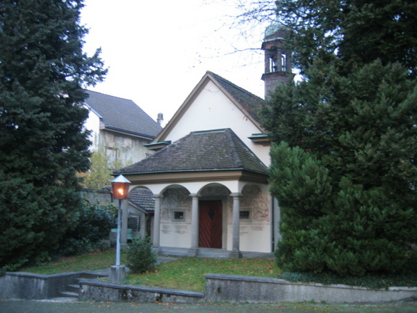 a house beside the church