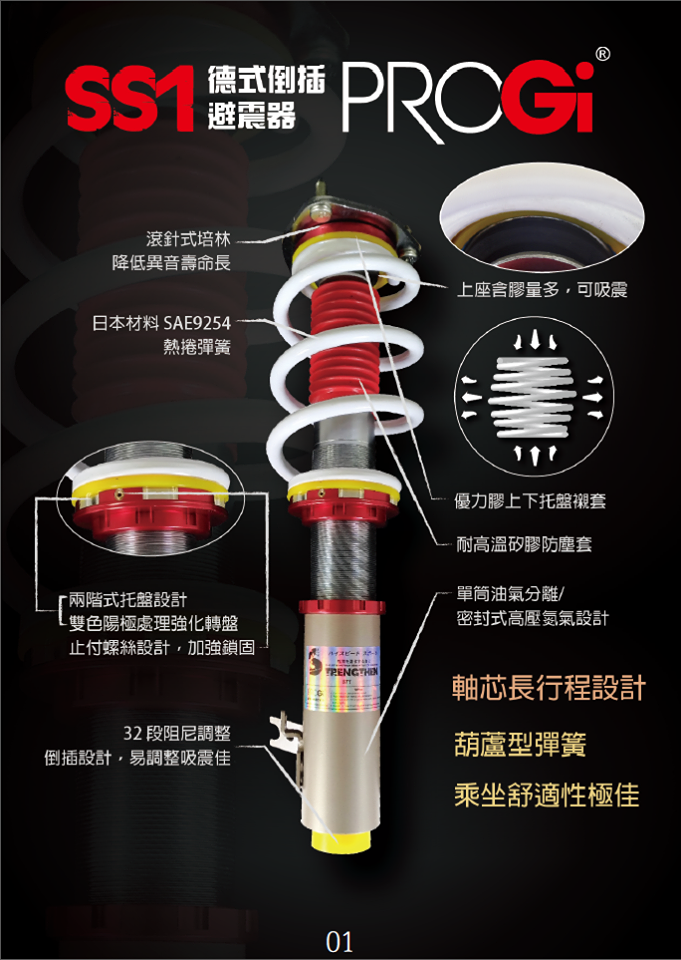 PROGI德式倒插式避震器