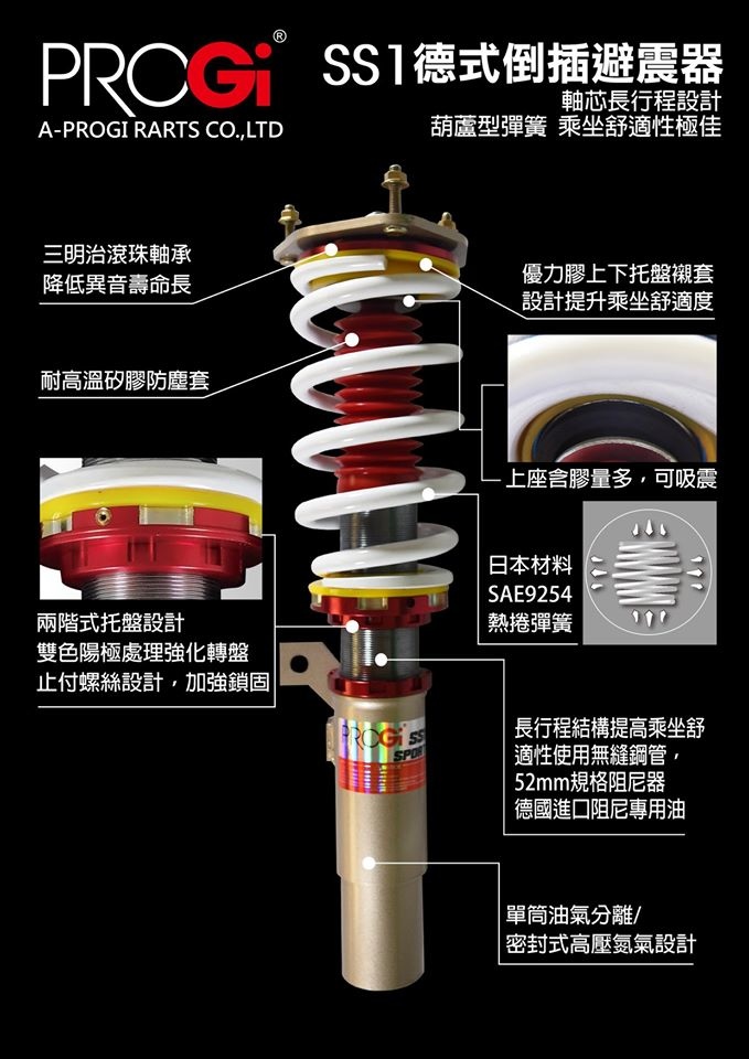 PROGI德式倒插式避震器