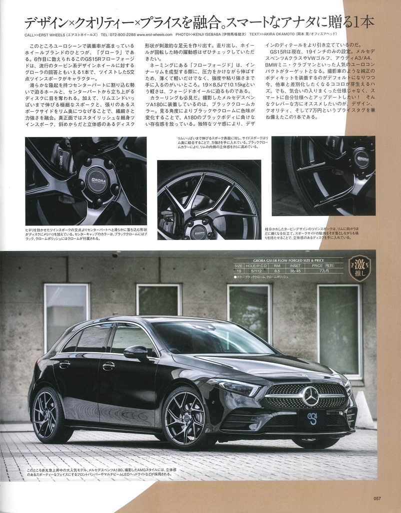 A180 AMG GRORA鋁圈型號GS15R