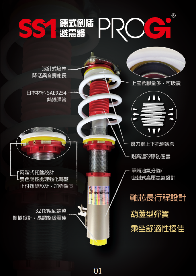 PROGI德式倒插避震器結構解說