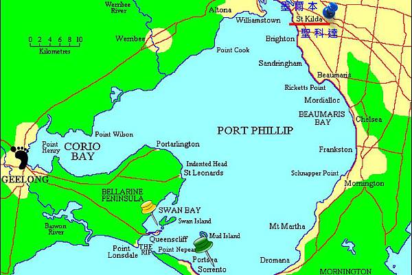 從吉隆搭渡輪到摩寧頓半島