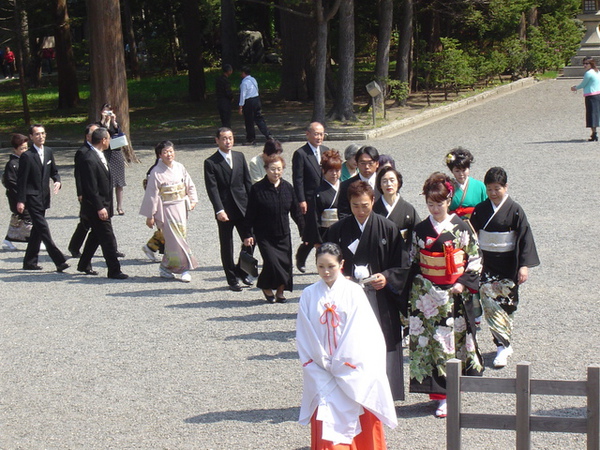 剛好碰到神社有結婚的