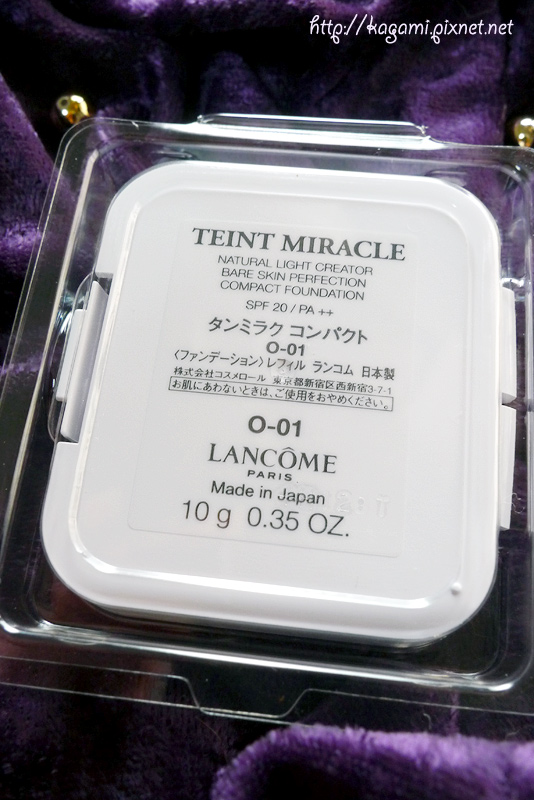 LANCÔME 蘭蔻　光感奇蹟保濕水粉餅 SPF20 PA++： http://kagami.pixnet.net/blog/post/29802963