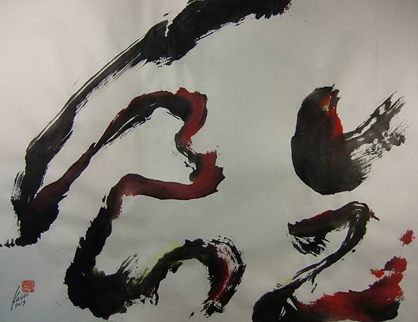 B2301＜乞食趕廟公＞_彩墨宣紙_江蓋世(2013)  Chiang kai-Shih's Calligraphy.JPG  