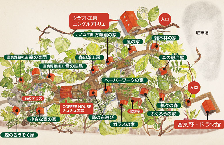 精靈露臺的日文是ニングルテラス,「ニングル」根據倉本聰的作品《ニングル》是指小矮人,也就是小精靈