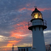 澎湖--西嶼 內垵沙灘、漁翁島燈塔夕陽、外垵漁港夜景