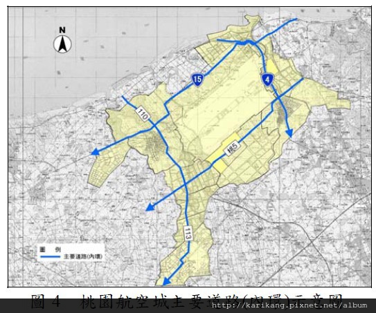 桃園航空城主要道路(內環)示意圖