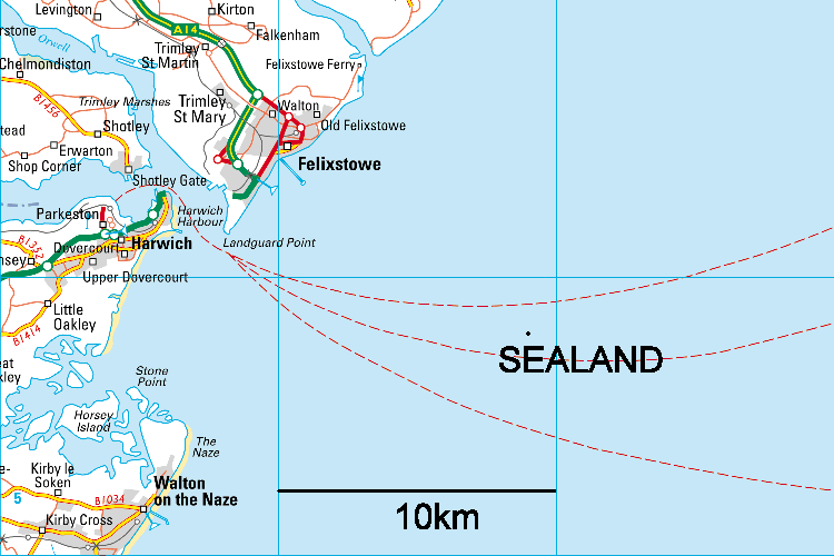 The Principality of Sealand map