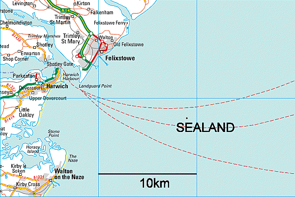 The Principality of Sealand map