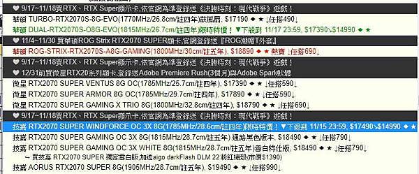 rtx2070 super windforce oc 3x 8g 14990