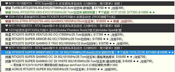 rtx2070 super windforce oc 3x 8g 14990