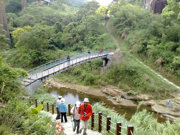 遠看龍騰附近溪谷的吊橋