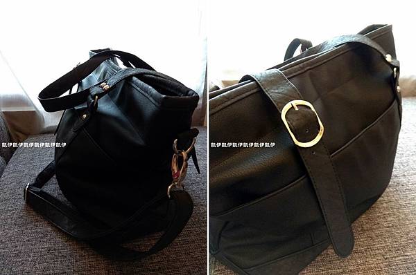 黑色3WAY真皮質感包包