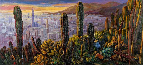 城市的仙人掌與山上的摩天樓186.86  2003郭掌從油畫.jpg