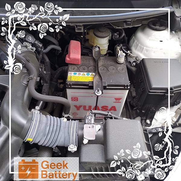 原車上電瓶 YUASA 38B19LS 加水式電瓶經檢測後顯示電壓12.46冷啟動電流115CCA內阻24.63已經損壞