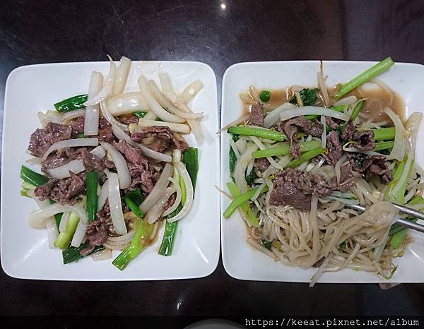 蔥爆牛肉與牛肉河粉