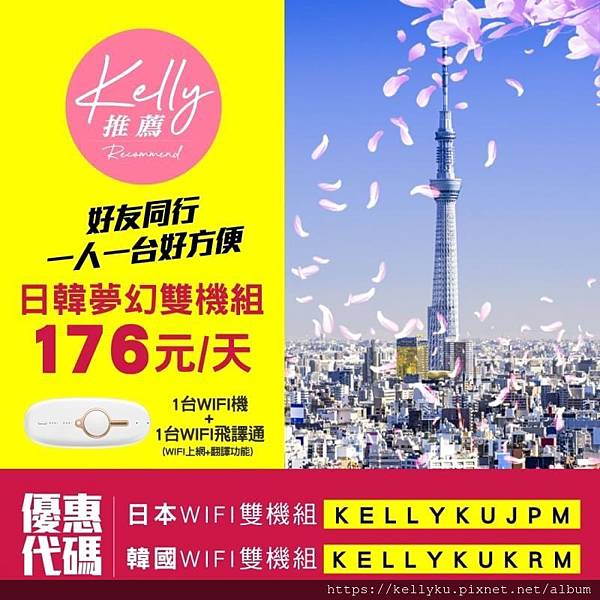 飛買家日韓夢幻雙機組優惠代碼雙機組特價wifi飛譯通