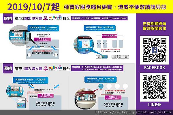 飛買家wifi機上網卡飛譯通桃園取機第一航廈第二航廈服務櫃台位置圖