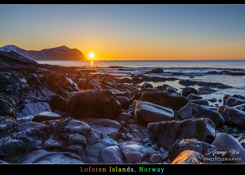 挪威．羅浮敦群島 の Vikten岩岸夕照
