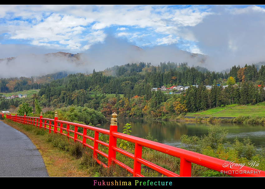 福島 の 會津柳津町 晨景