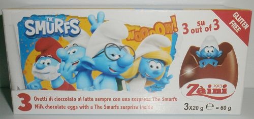 義大利Zaini阿尼巧克力驚喜蛋附藍色小精靈造型玩具 義大利Zaini阿尼巧克力驚喜蛋附藍色小精靈造型玩具