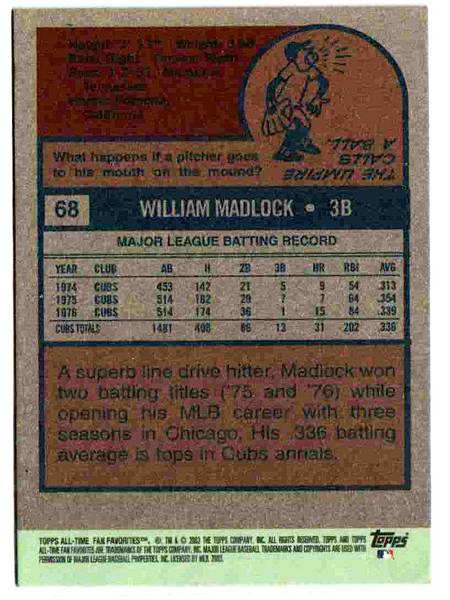 Bill Madlock topps1977 2