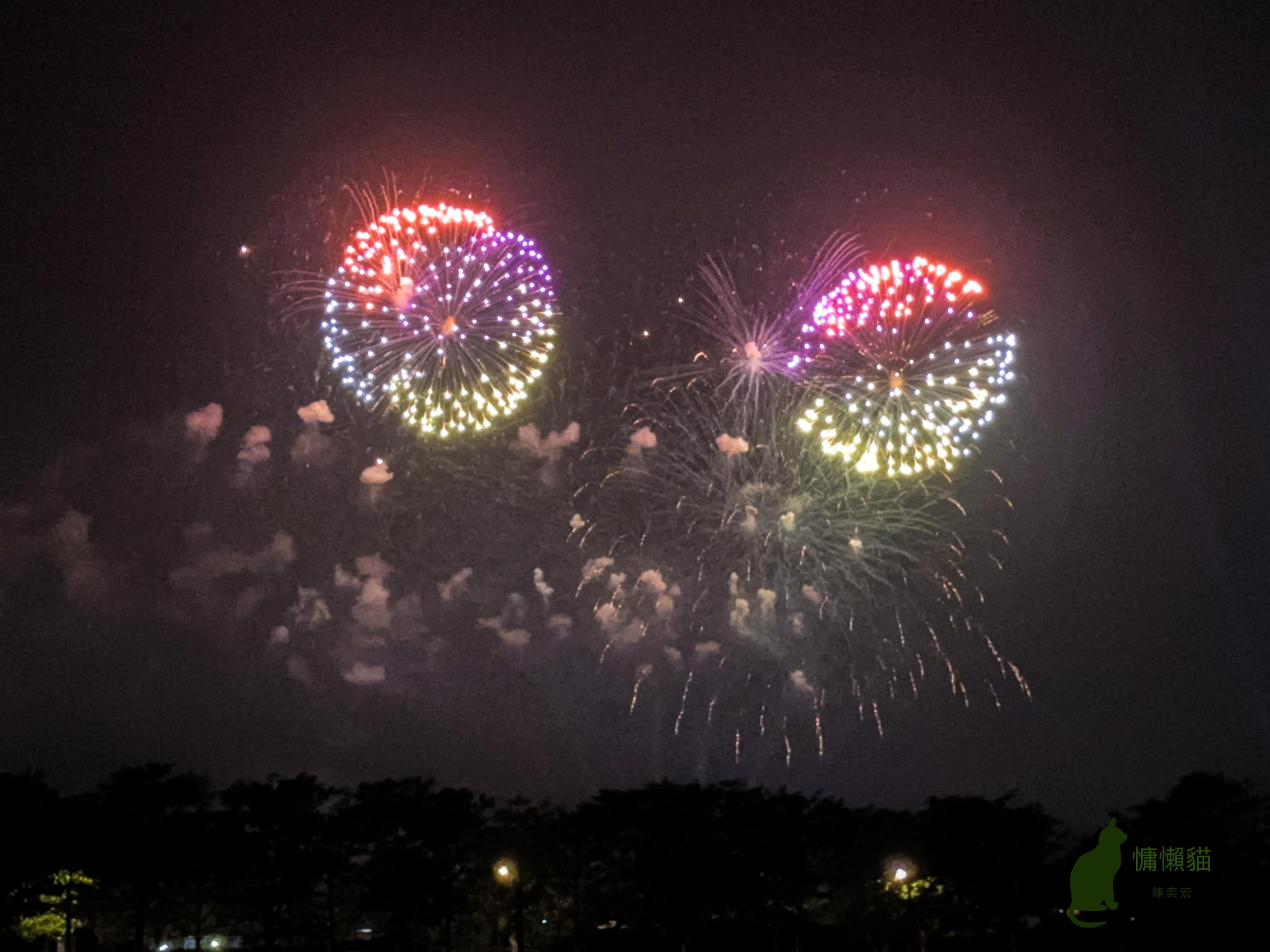 三萬發絢麗的煙花在黑暗的夜空中競相綻放，慶祝中華民國113歲