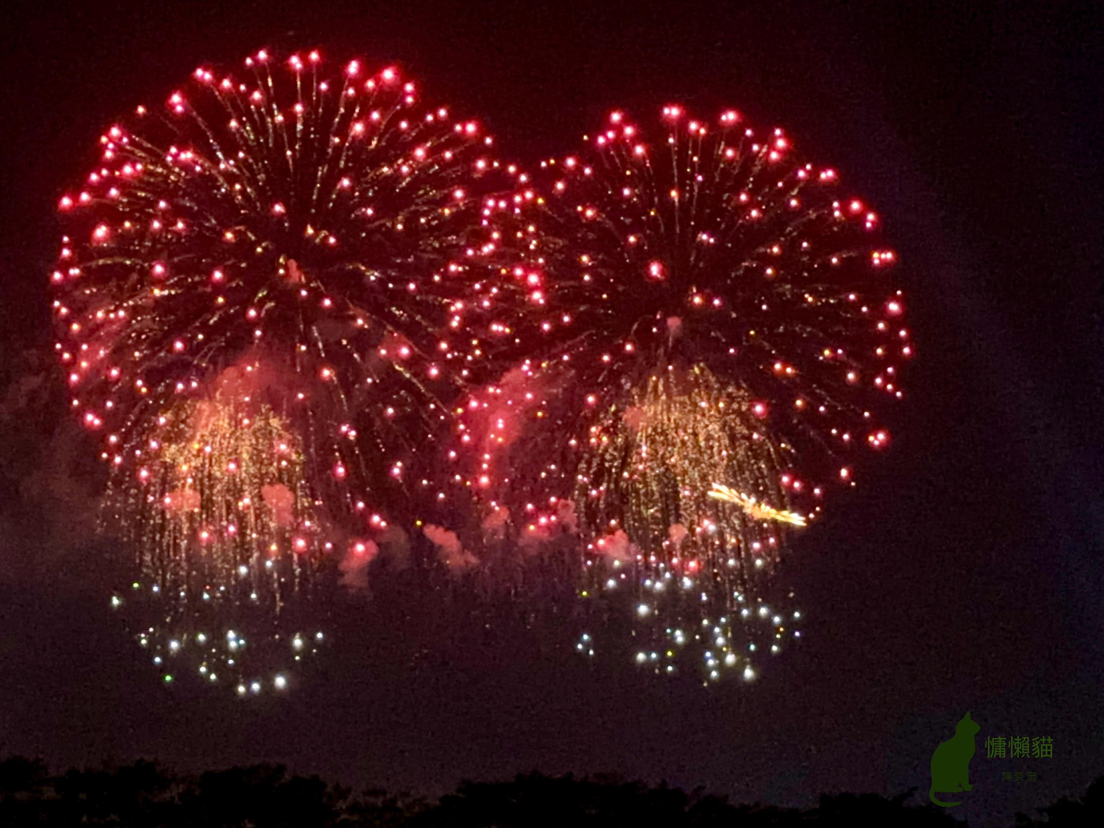 三萬發絢麗的煙花在黑暗的夜空中競相綻放，慶祝中華民國113歲