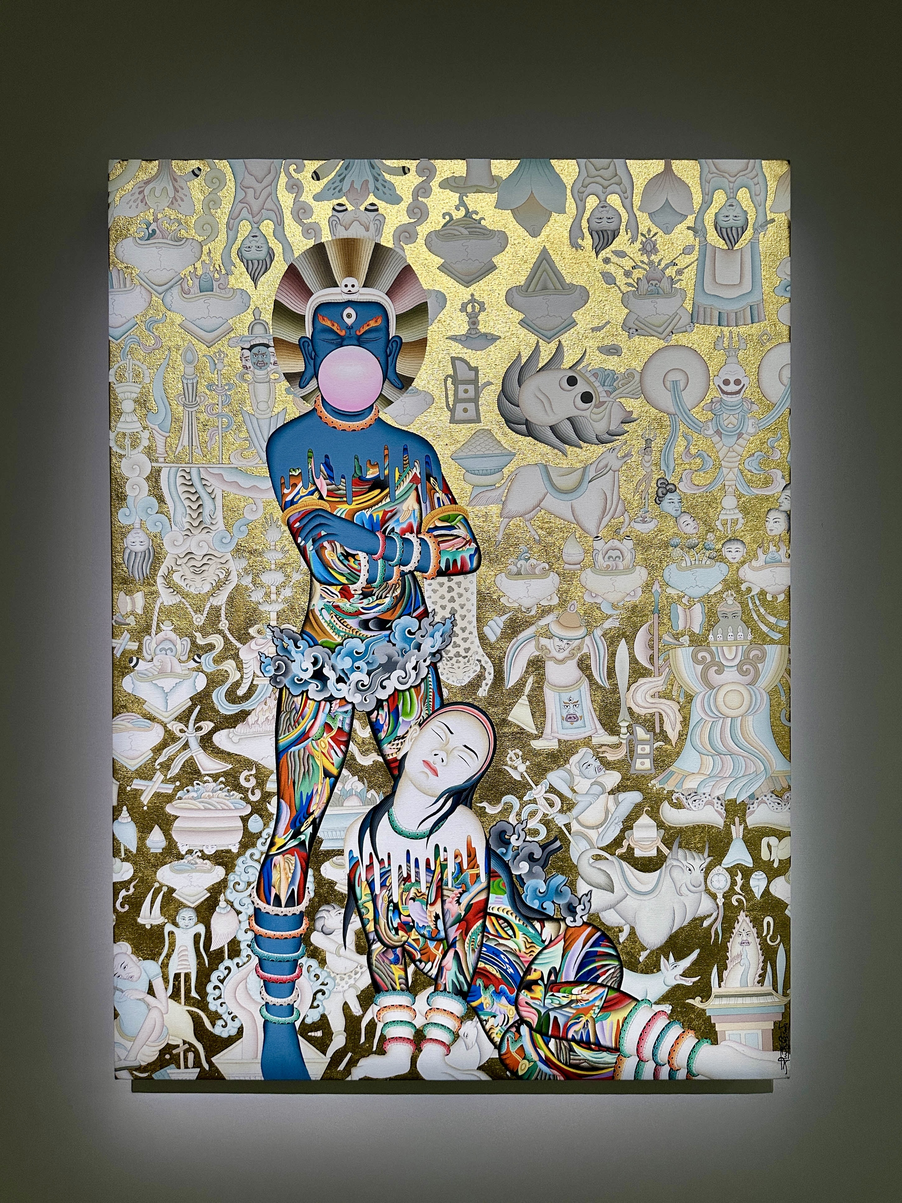 尼泊爾與不丹的當代藝術家從古老的唐卡與佛教符號出發，將其融入