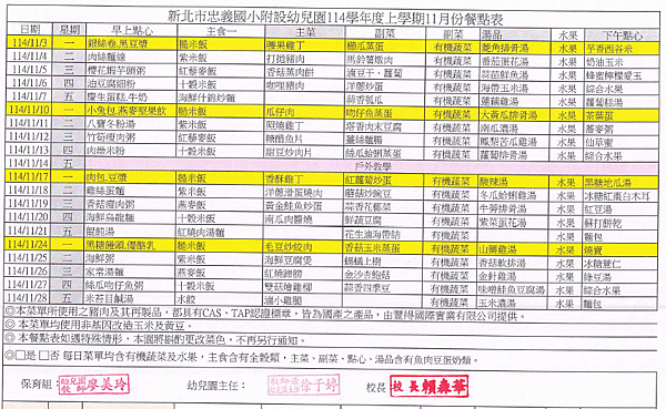 光輝十月已接近尾聲囉!熱騰騰的11月份菜單也出爐了，請各位看