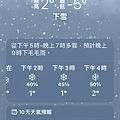 APP顯示外面開始下雪囉!