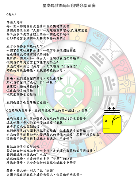 星際馬雅曆隨機分享-圖騰-<黃人>- Part I