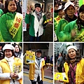 早前侵擾法輪功真相點的中共青關會人員,近日穿上黃色衣服,假扮成法輪功學員,到香港多個法輪功真相點搗亂。圖為其中三人,上排為偽裝前的青關會成員,下排為冒充法輪功學員的扮態。(大紀元)