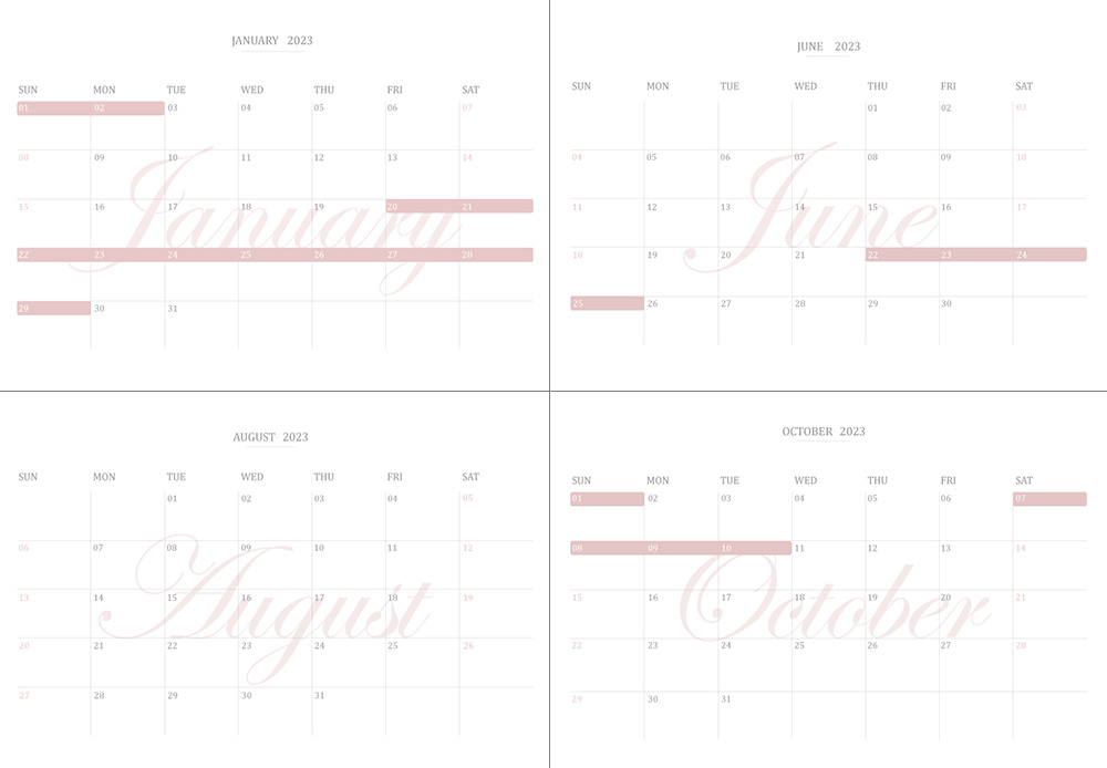 2023年(民國112年)空白行事曆下載,韓系簡約風莫藍迪嫩粉色免費下載PDF檔 2023年(民國112年)空白行事曆下載,韓系簡約風莫藍迪嫩粉色免費下載PDF檔