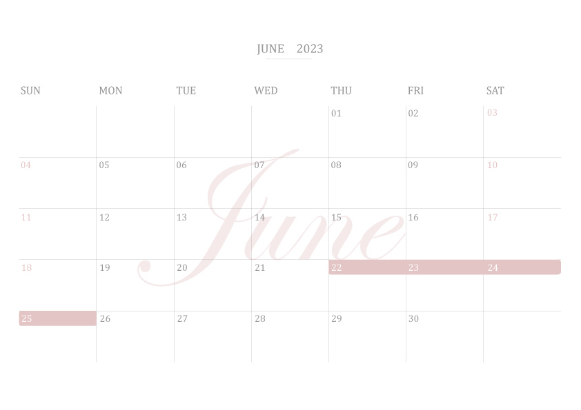 2023年(民國112年)空白行事曆下載,韓系簡約風莫藍迪嫩粉色免費下載PDF檔