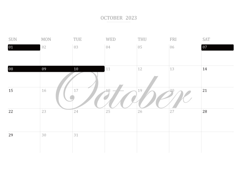 2023年(民國112年)空白行事曆下載,韓系簡約風經典黑白灰免費下載PDF檔