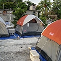 except there's higher risk the tent might be blowed away or flooded during thunderstorm...