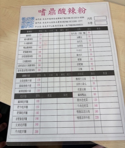 【台北】嗜鼎酸辣粉米線專賣店（中山店）