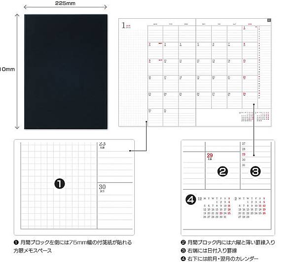 midori FLAT文件夾手帳 A4黑 $590