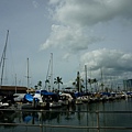 Waikiki 旁私家船停泊的地方