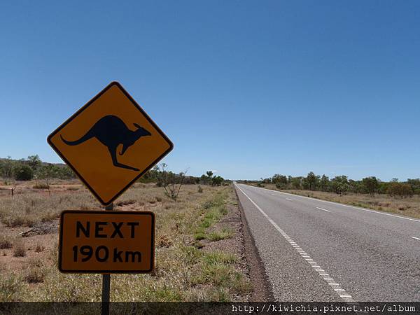 是以下190km都會有袋鼠出沒，不是190km後才會有袋鼠...