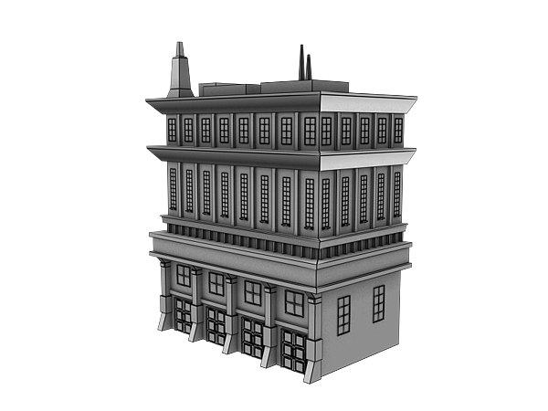 日本動畫背景建築物案_LOW POLY遊戲建築素模