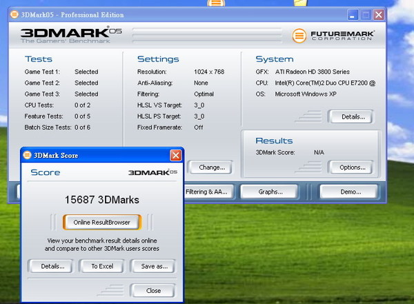 3DMark05測試分數