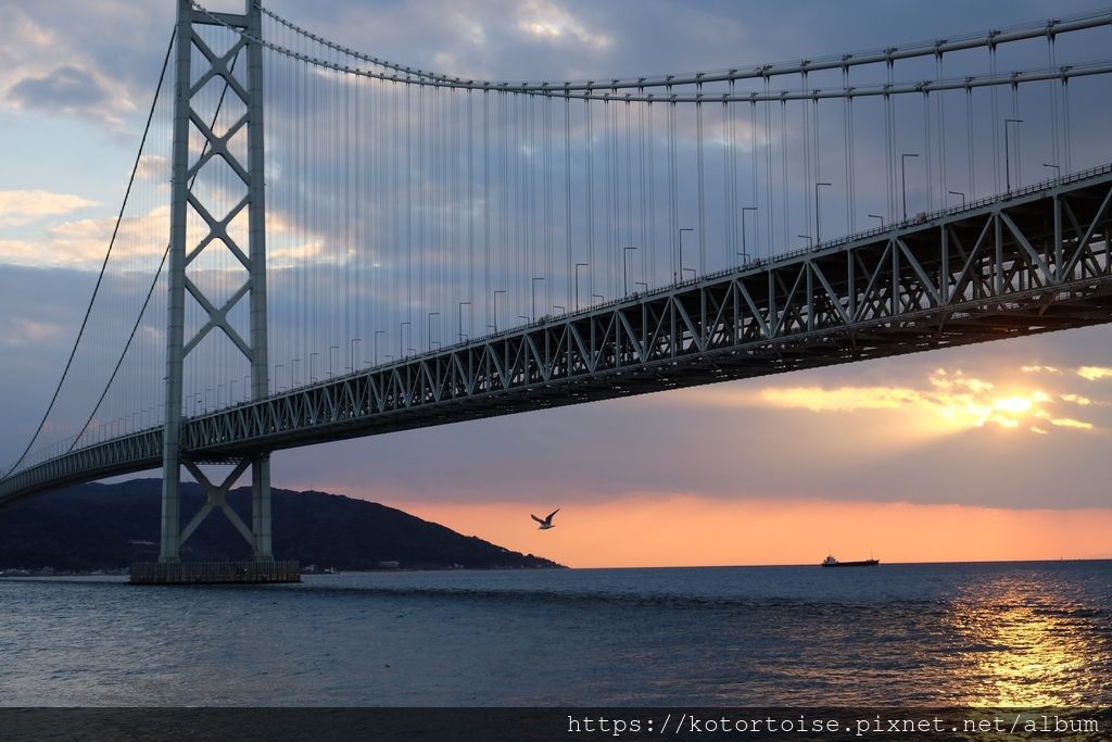[日本關西] 日落美景 !!! 明石海峽大橋和舞子海上步道