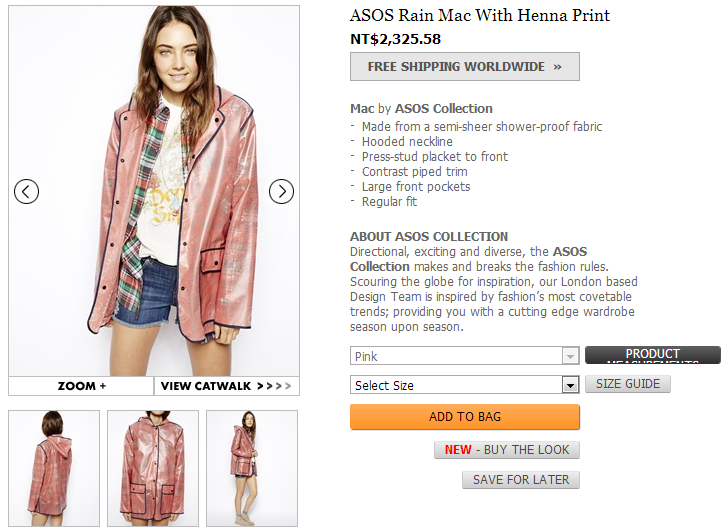 ASOS   ASOS Rain Mac With Henna Print at ASOS.png