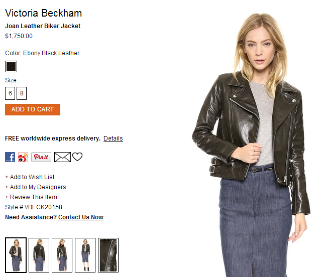 Victoria Beckham Joan Leather Biker Jacket   SHOPBOP