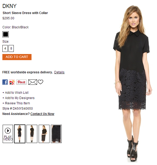 DKNY Short Sleeve Dress with Collar   SHOPBOP.png