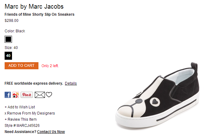 Marc by Marc Jacobs Friends of Mine Shorty Slip On Sneakers   SHOPBOP