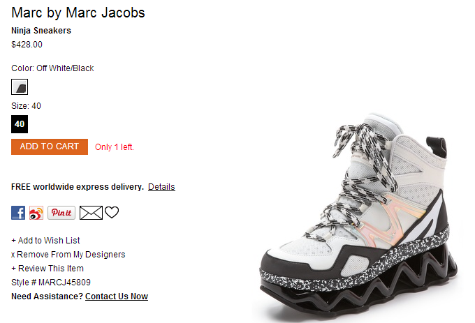 Marc by Marc Jacobs Ninja Sneakers   SHOPBOP